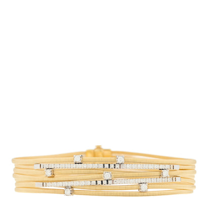 Marco Bicego 18K Yellow White Gold Diamond Masai Seven Strand Bracelet 1 of 3