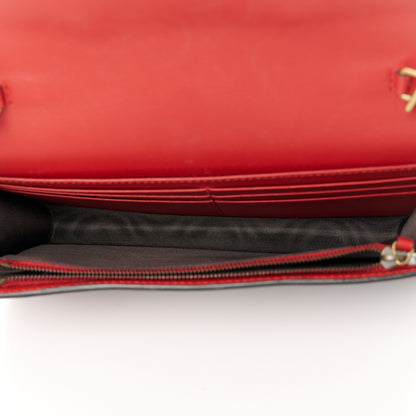 Gucci Calfskin Queen Margaret Chain Wallet Blue Agata Hibiscus Red Mystic White 5 of 9