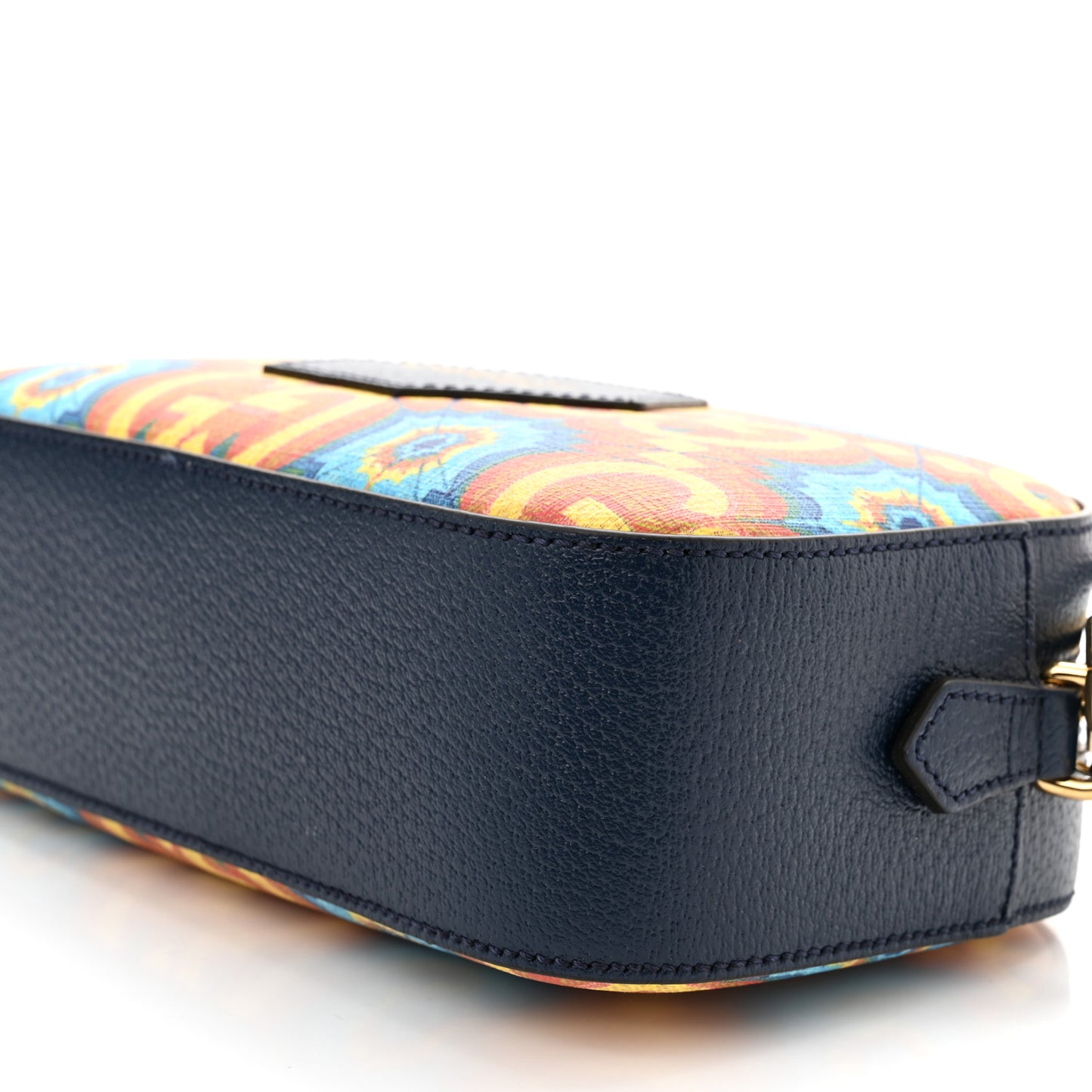 GG Supreme Kaleidoscope Calfskin Script Logo Gucci 100 Camera Bag Blue Orange Multicolor Blue Agata