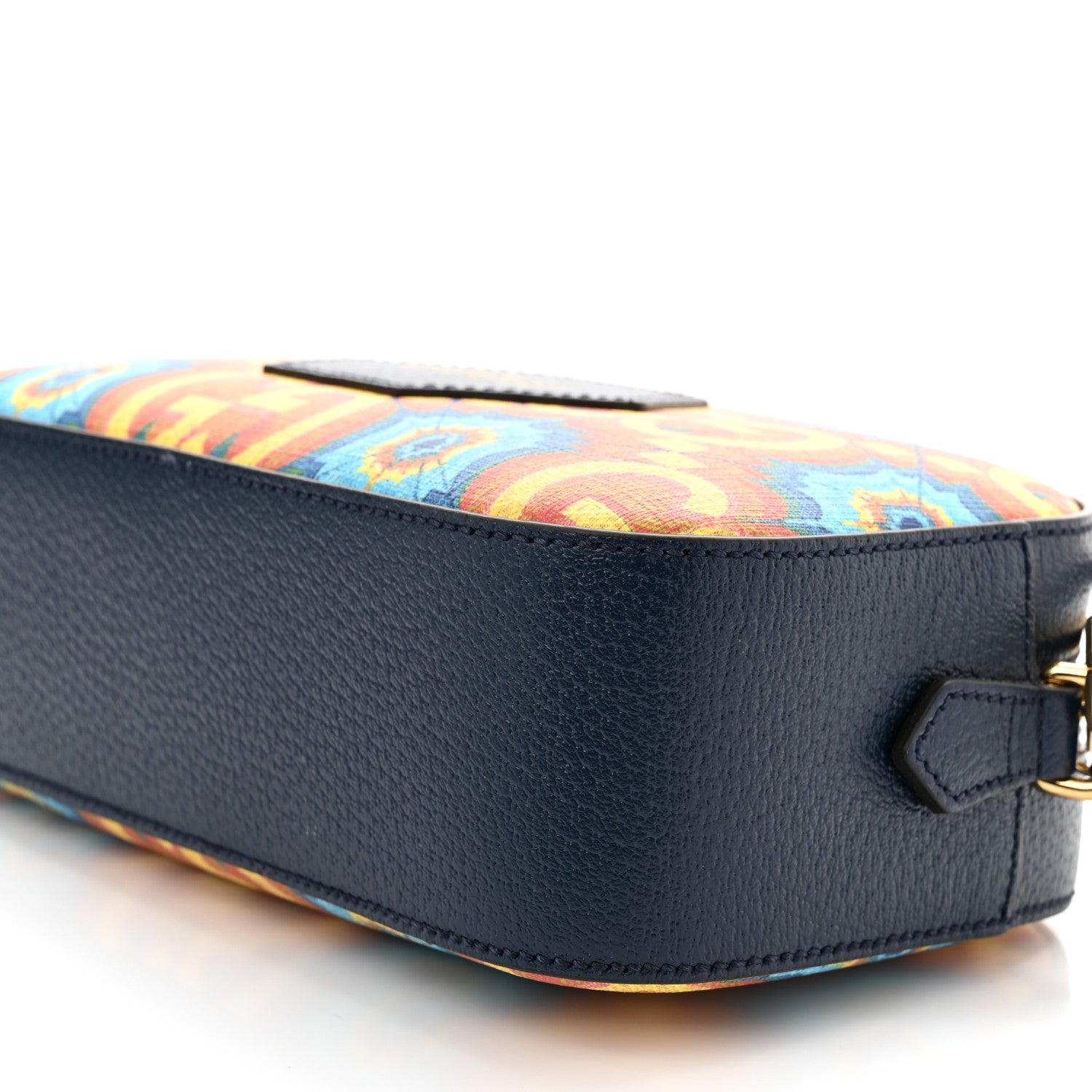 Gucci GG Supreme Kaleidoscope Calfskin Script Logo Gucci 100 Camera Bag Blue Orange Multicolor Blue Agata 8 of 8