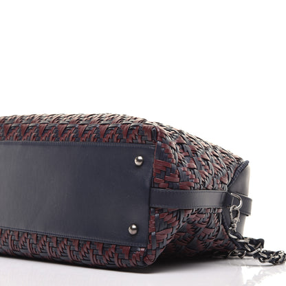 Chanel Calfskin Woven Bowling Bag Navy Blue 9 of 9