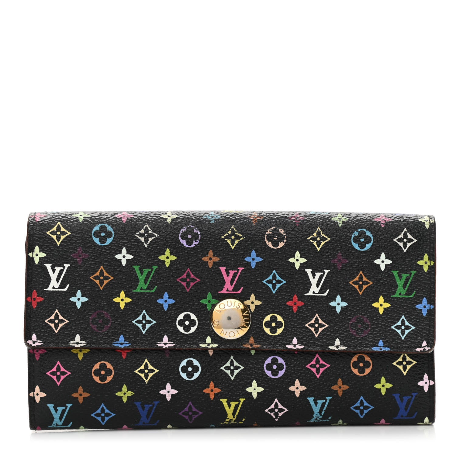 Louis Vuitton Monogram Multicolor Sarah Wallet Black Bleuet 1 of 7