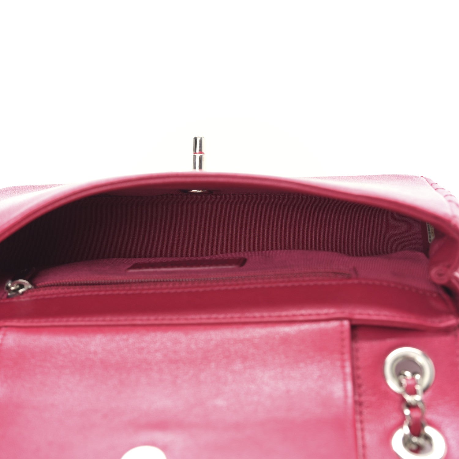 Chanel Iridescent Sheepskin Quilted Small Vintage Mademoiselle Flap Dark Pink 5 of 9