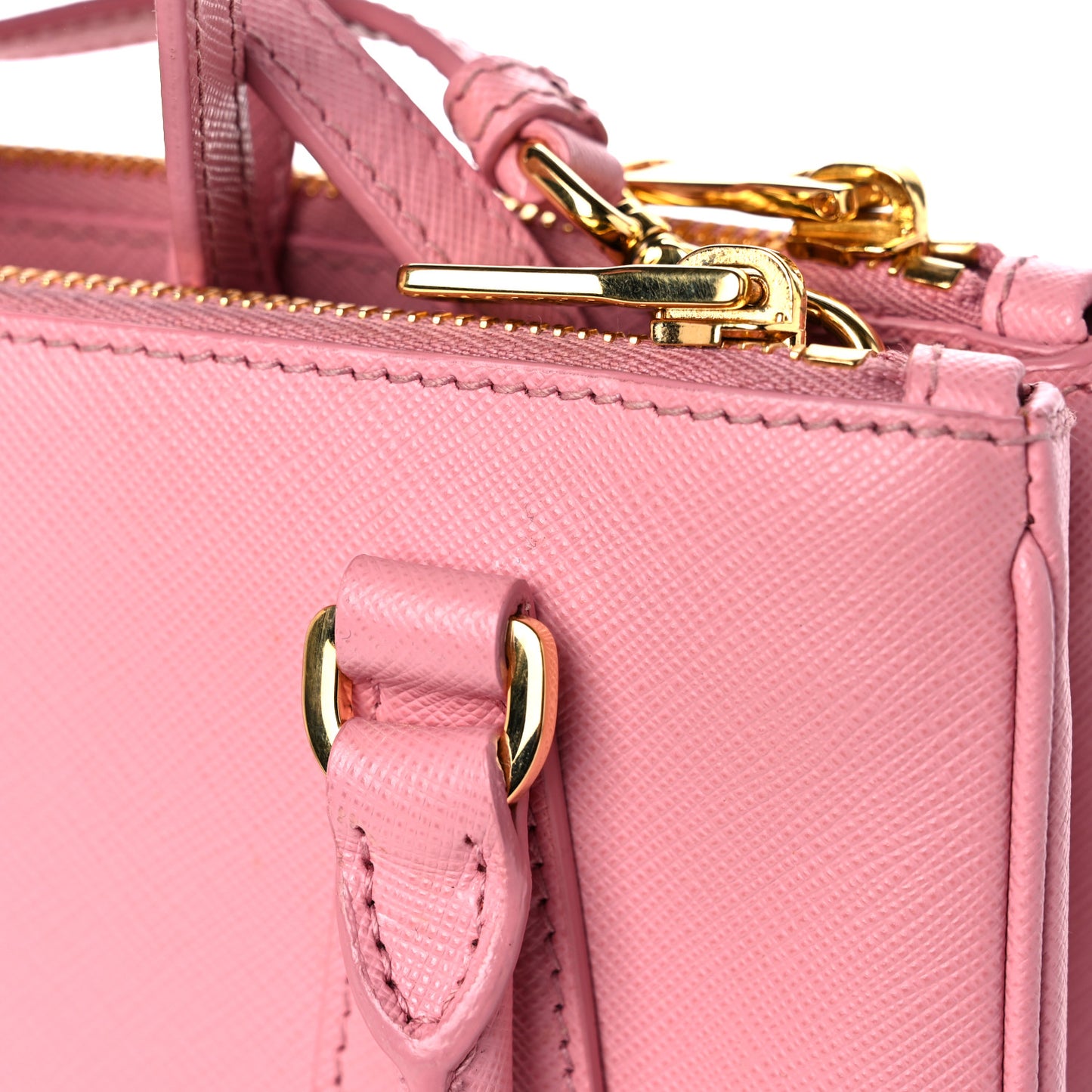 Saffiano Lux Micro Galleria Double Zip Tote Petalo