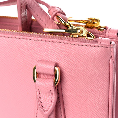 Prada Saffiano Lux Micro Galleria Double Zip Tote Petalo 30 of 33