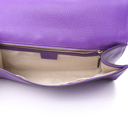 Gucci Pebbled Calfskin Medium Soho Clutch Shine Purple 5 of 11