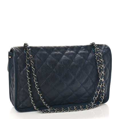 Chanel Caviar Quilted Medium French Riviera Flap Dark Navy Blue 3 of 10