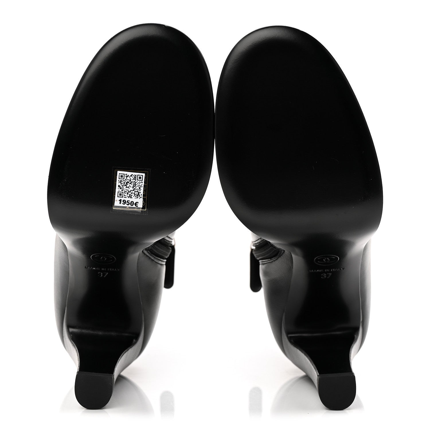Chanel Lambskin Patent CC Crystal Bow Cap Toe Short Boots 37 Black 6 of 10