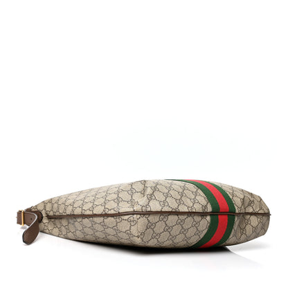 Gucci GG Supreme Monogram Web Ophidia Half Moon Hobo Brown 4 of 12