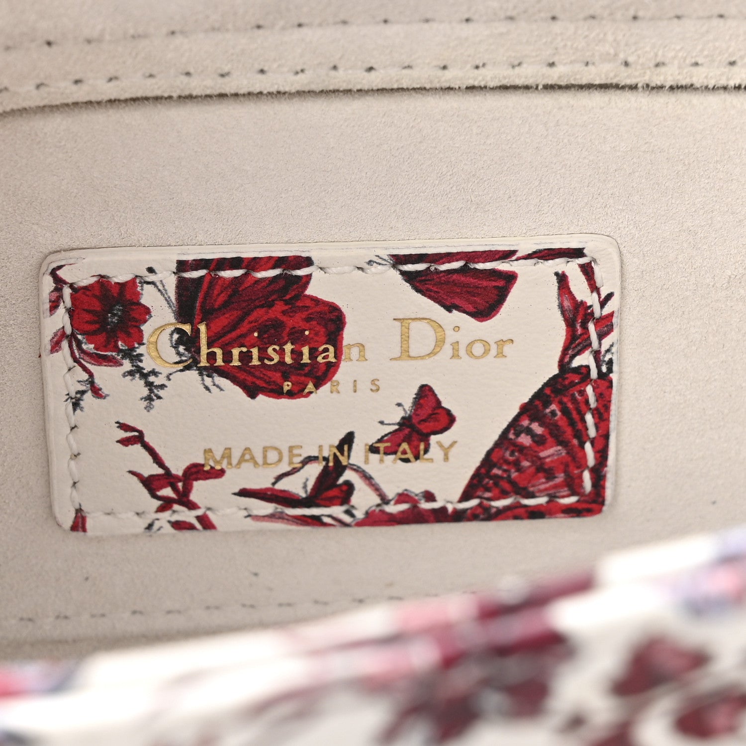 Christian Dior Calfskin Le Coeur Des Papillons Small Lady D-Joy