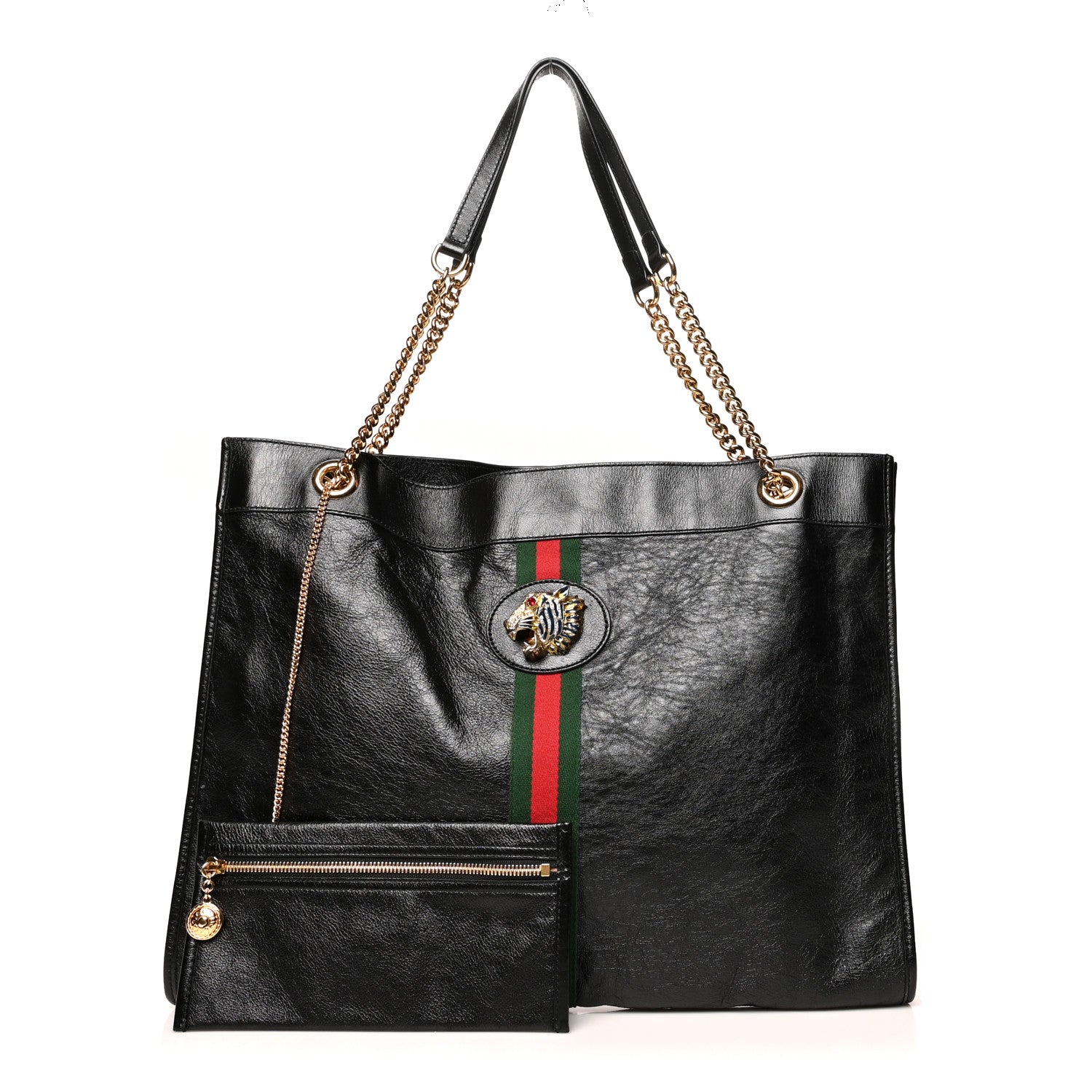Gucci Calfskin Large Rajah Chain Tote Black 1 of 13