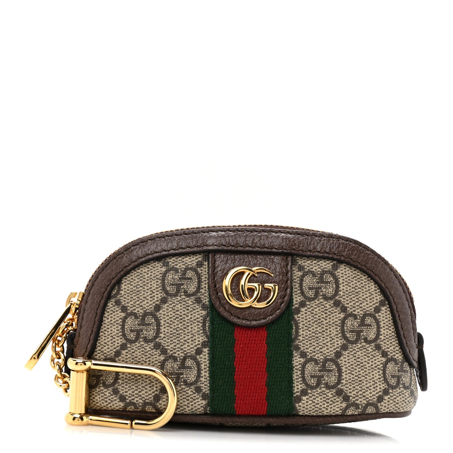 GG Supreme Monogram Web Ophidia Dome Key Pouch Beige New Acero