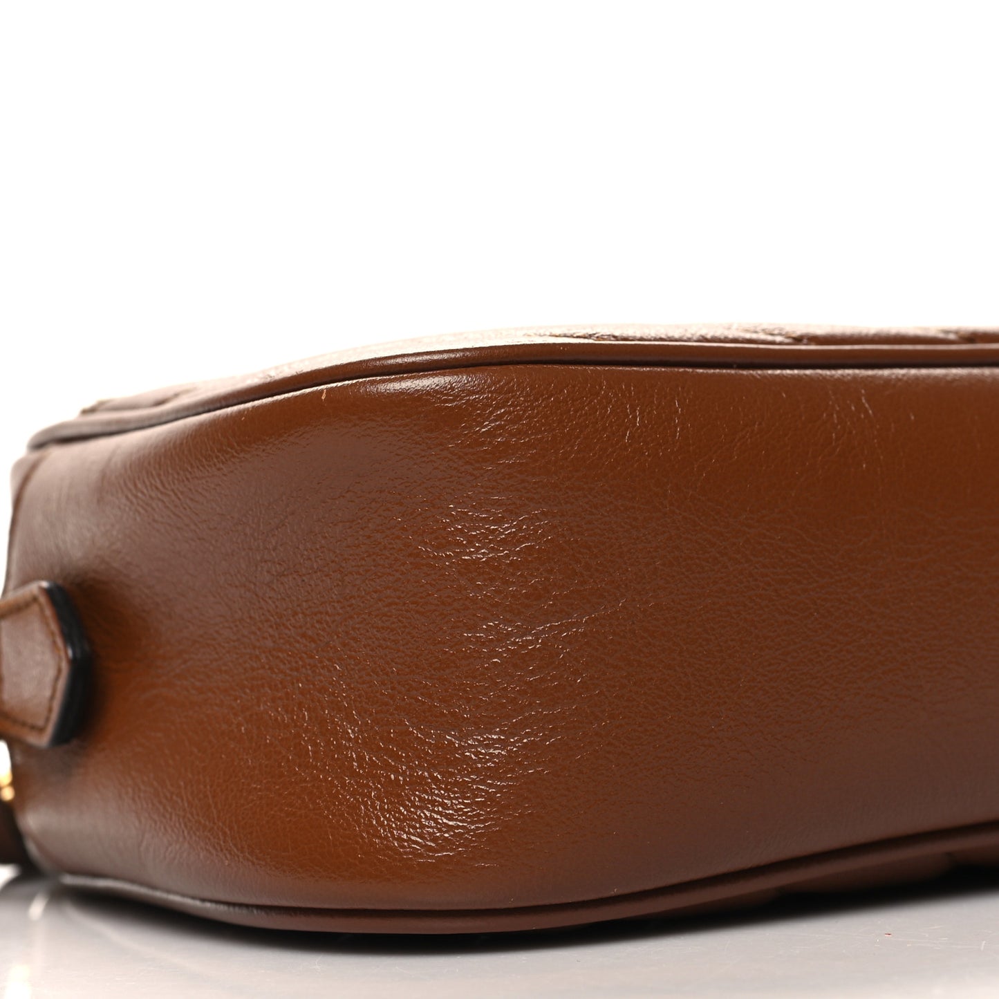 Glazed Calfskin Matelasse Diagonal Small GG Marmont Chain Shoulder Bag Cuir