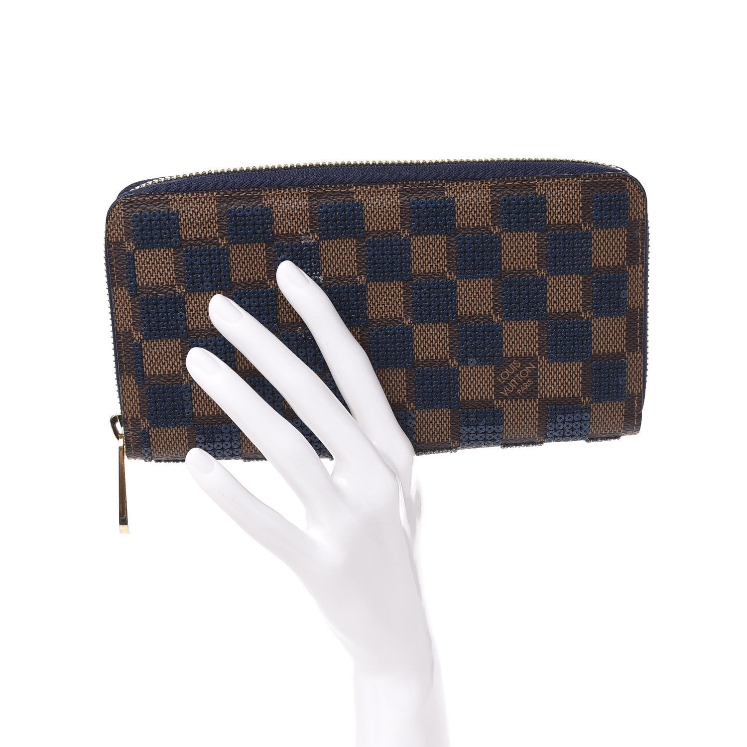 Louis Vuitton Damier Paillettes Zippy Wallet Blue 2 of 7
