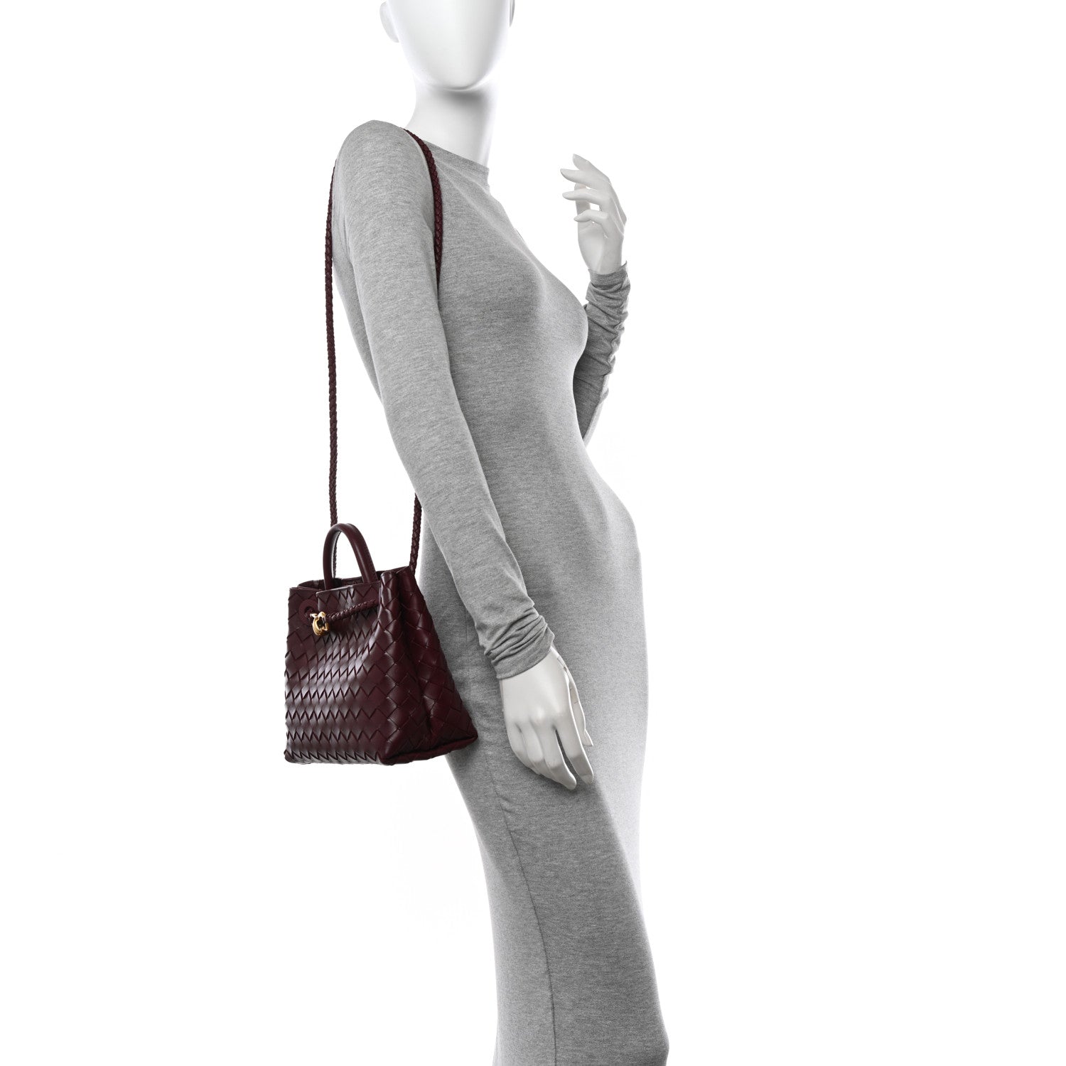 Bottega Veneta Nappa Intrecciato Small Andiamo Shoulder Bag Barolo 2 of 10