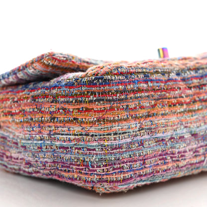 Chanel Tweed Quilted Mini Rectangular Flap Blue Pink Orange 9 of 10