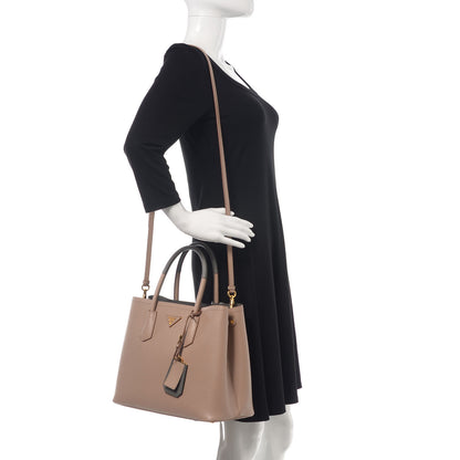 Prada Saffiano Cuir Medium Double Bag Cammeo Marmo 2 of 13