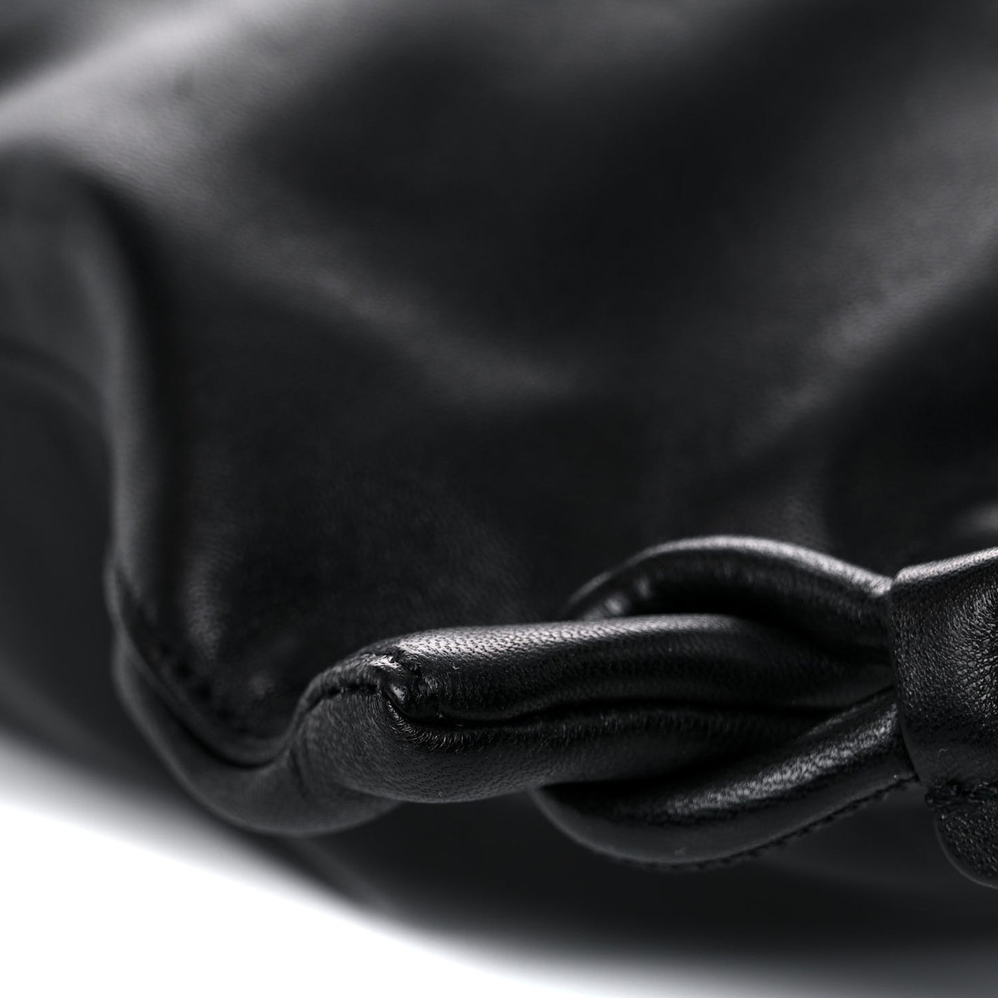 Lambskin Teddy Drawstring Bag Black