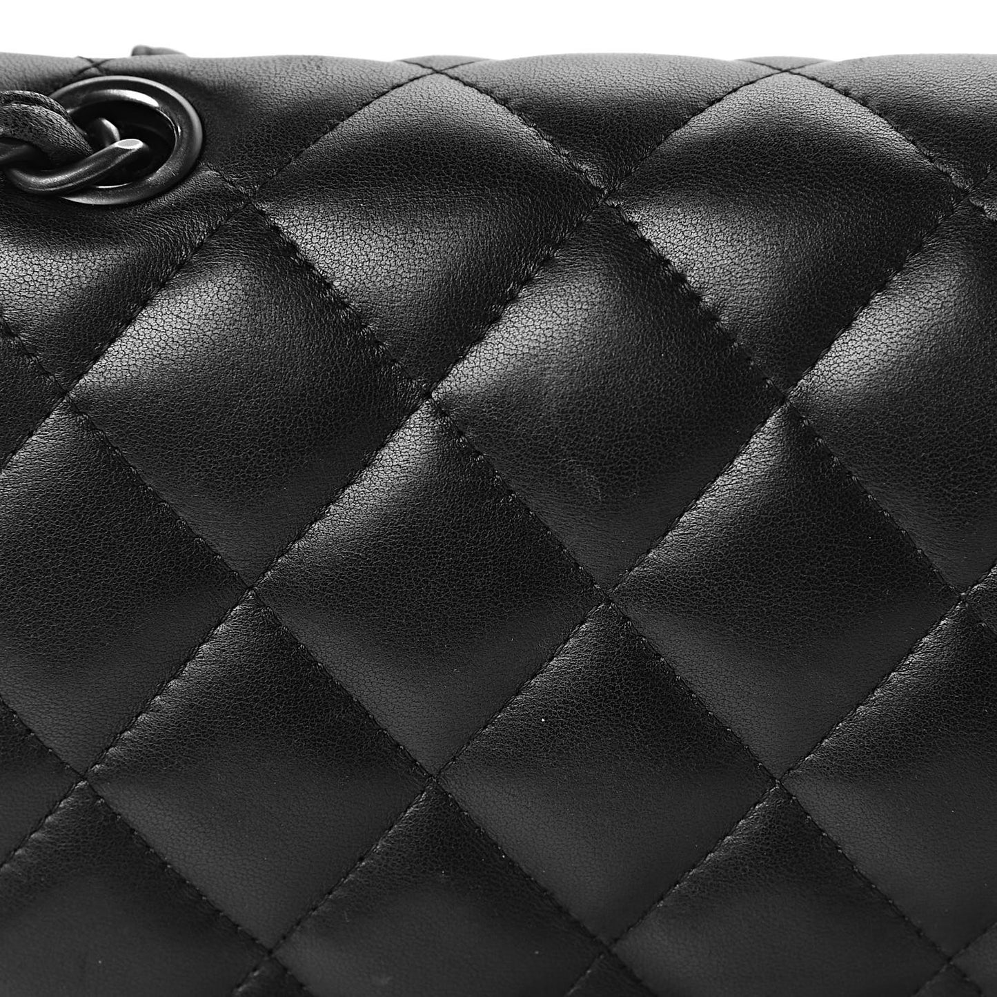 Lambskin Quilted Jumbo Double Flap So Black