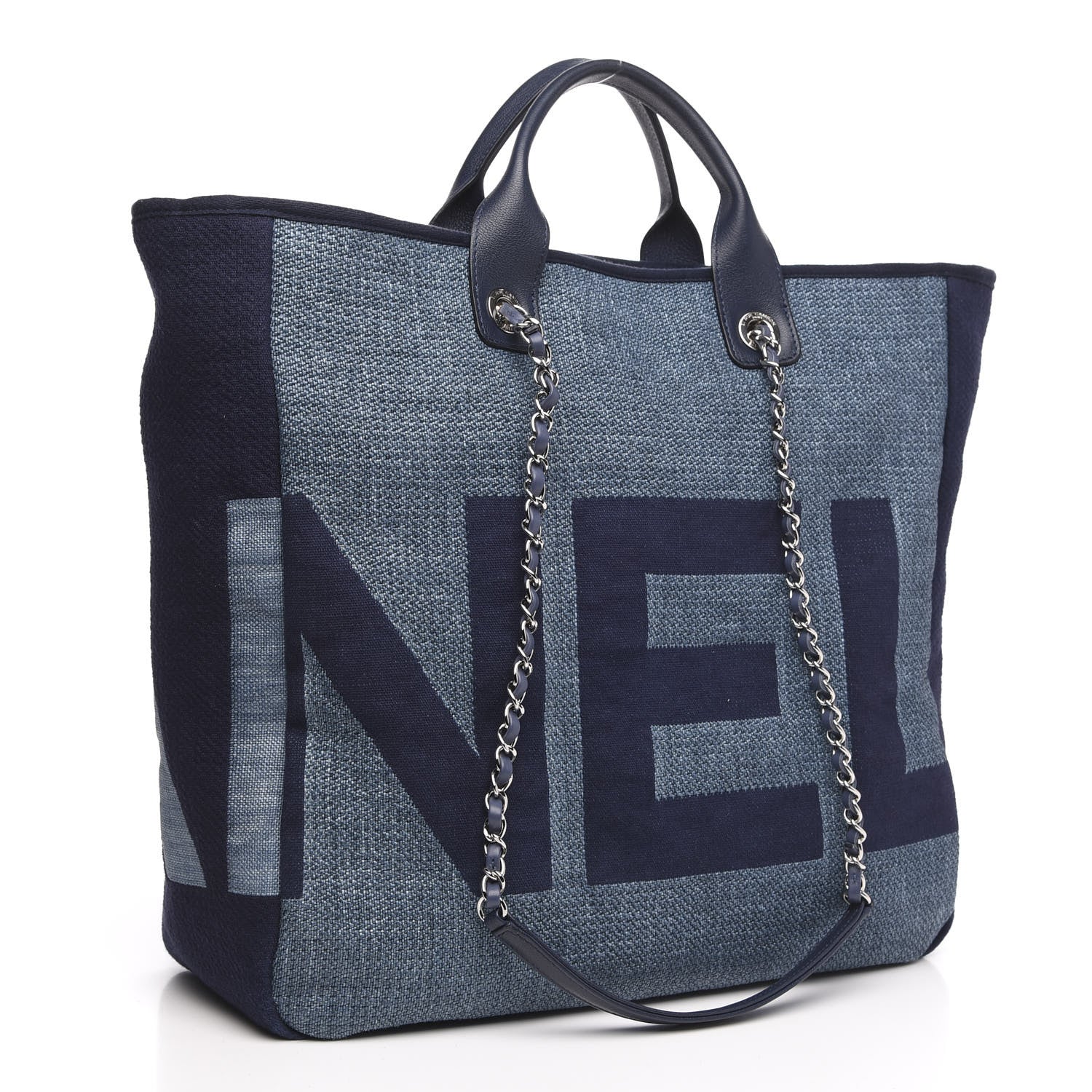 Chanel Canvas Large Shopping Tote Dark Blue 4 of 11