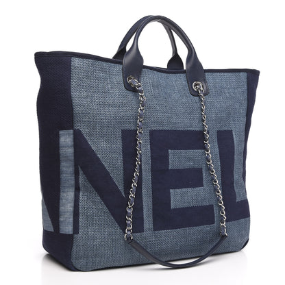 Chanel Canvas Large Shopping Tote Dark Blue 4 of 11