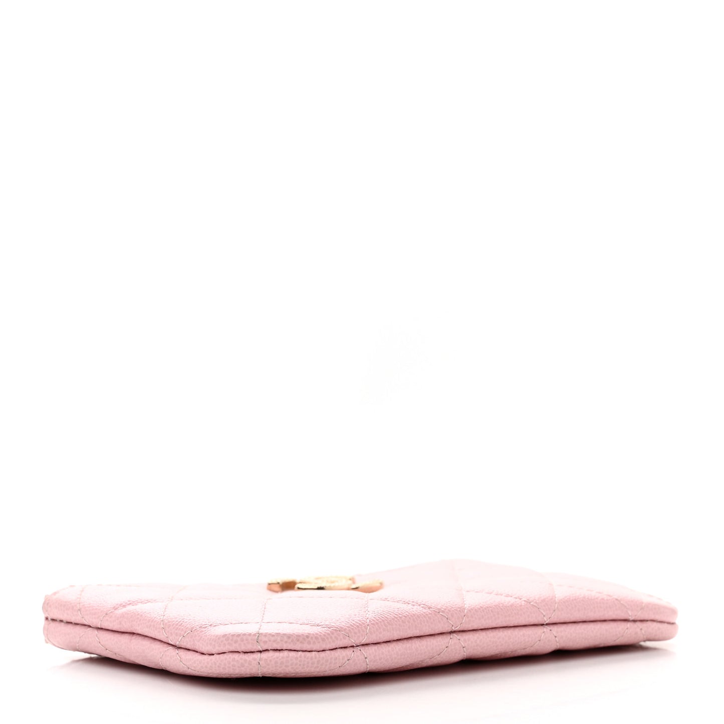 Caviar Quilted Studded CC Small Cosmetic Case Light Pink