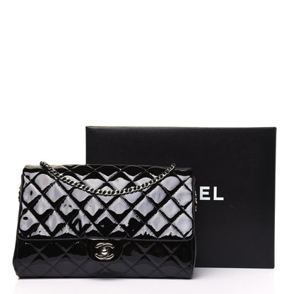 Chanel Patent Quilted Clutch with Chain Flap Black 12 of 12