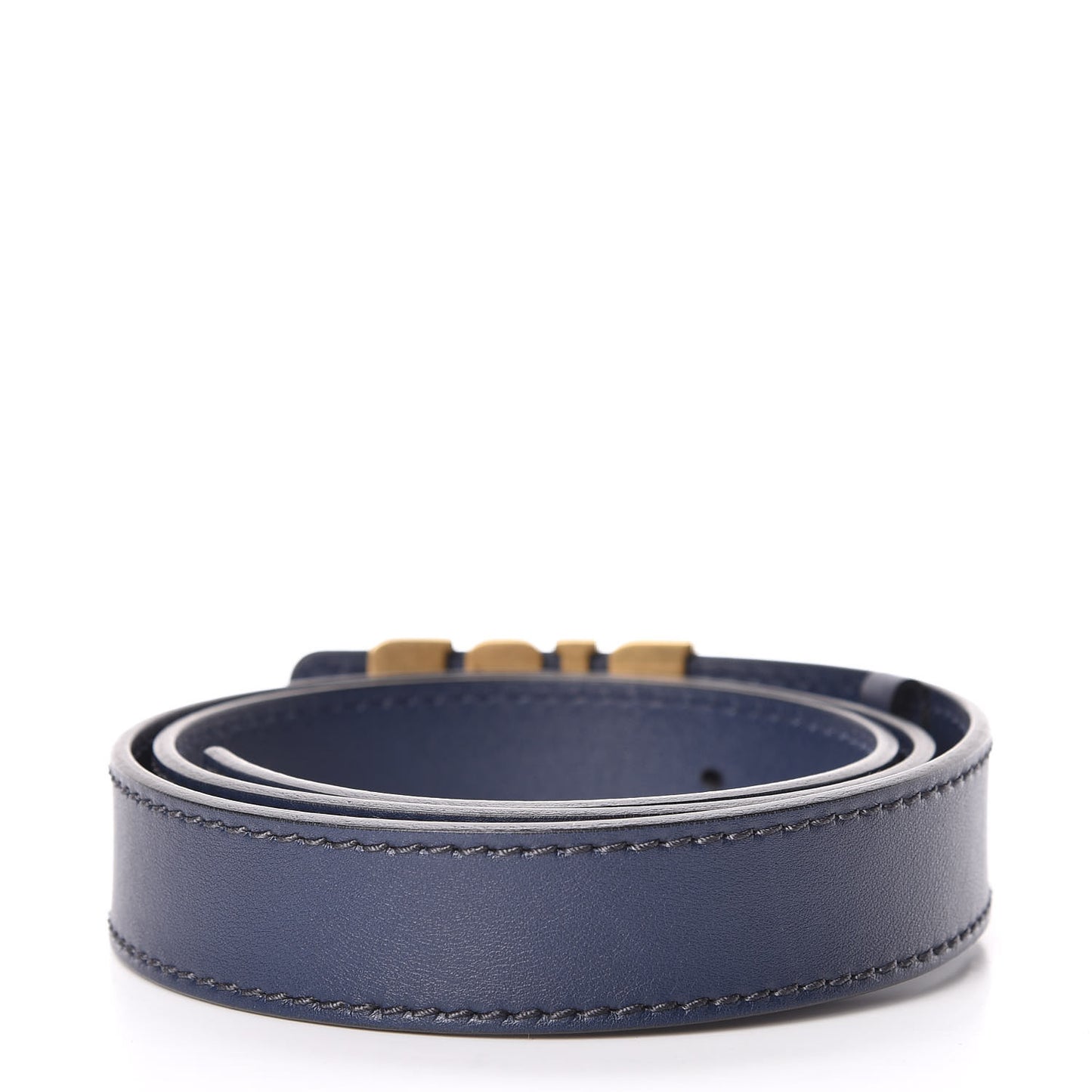 Calfskin D Fence Belt 85 Navy