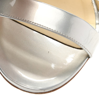 Chanel Metallic Patent Calfskin Sandals 39.5 Silver 9 of 13