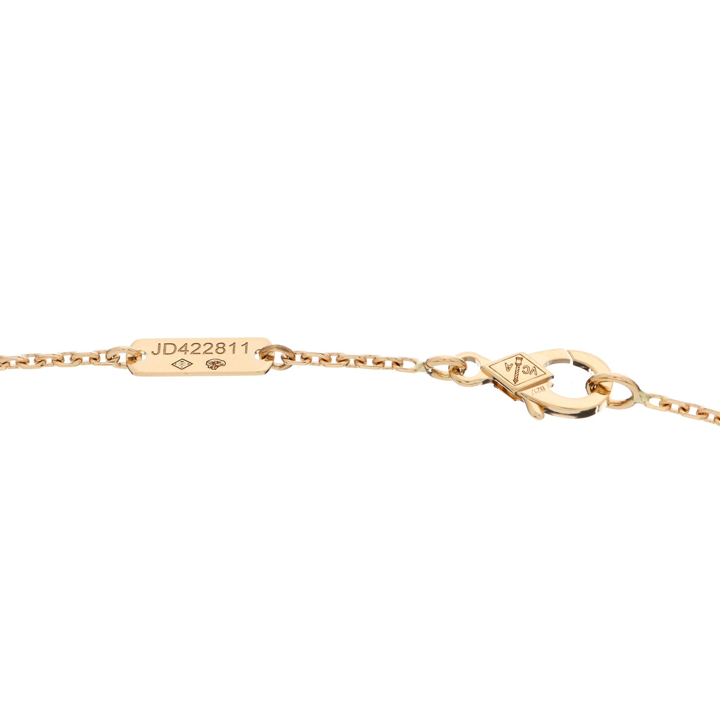 18K Yellow Gold Black Onyx Vintage Alhambra Pendant Necklace