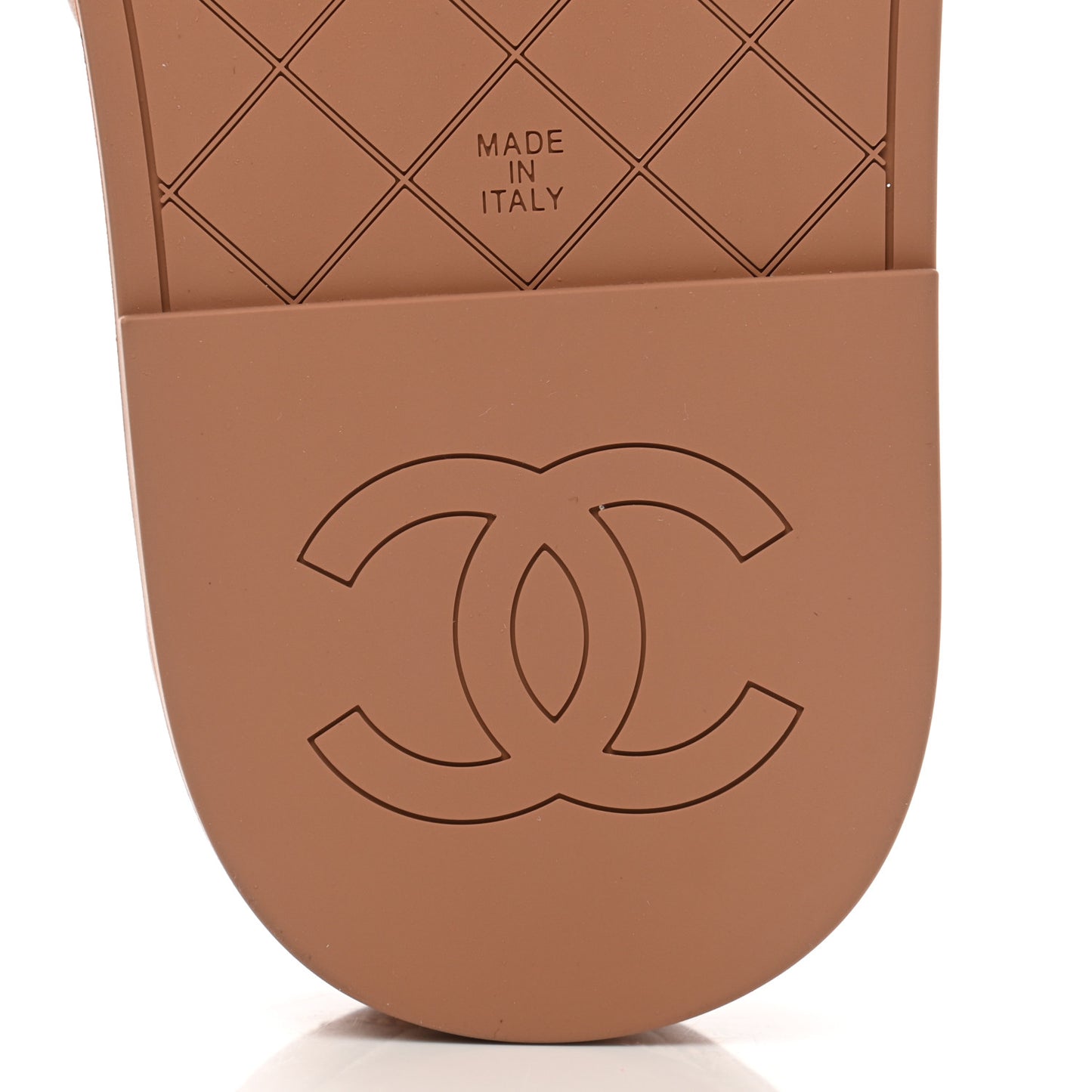 Lambskin Quilted CC Mules Sandals 36 Brown