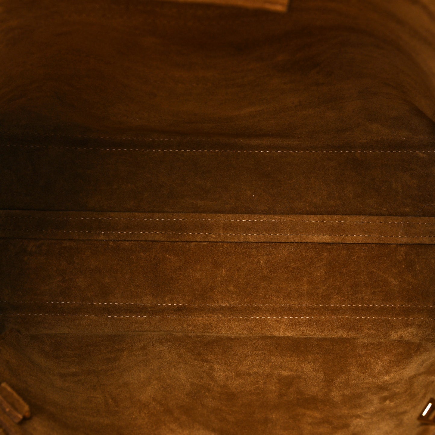Suede Calfskin Strip Shoulder Bag Gold Black
