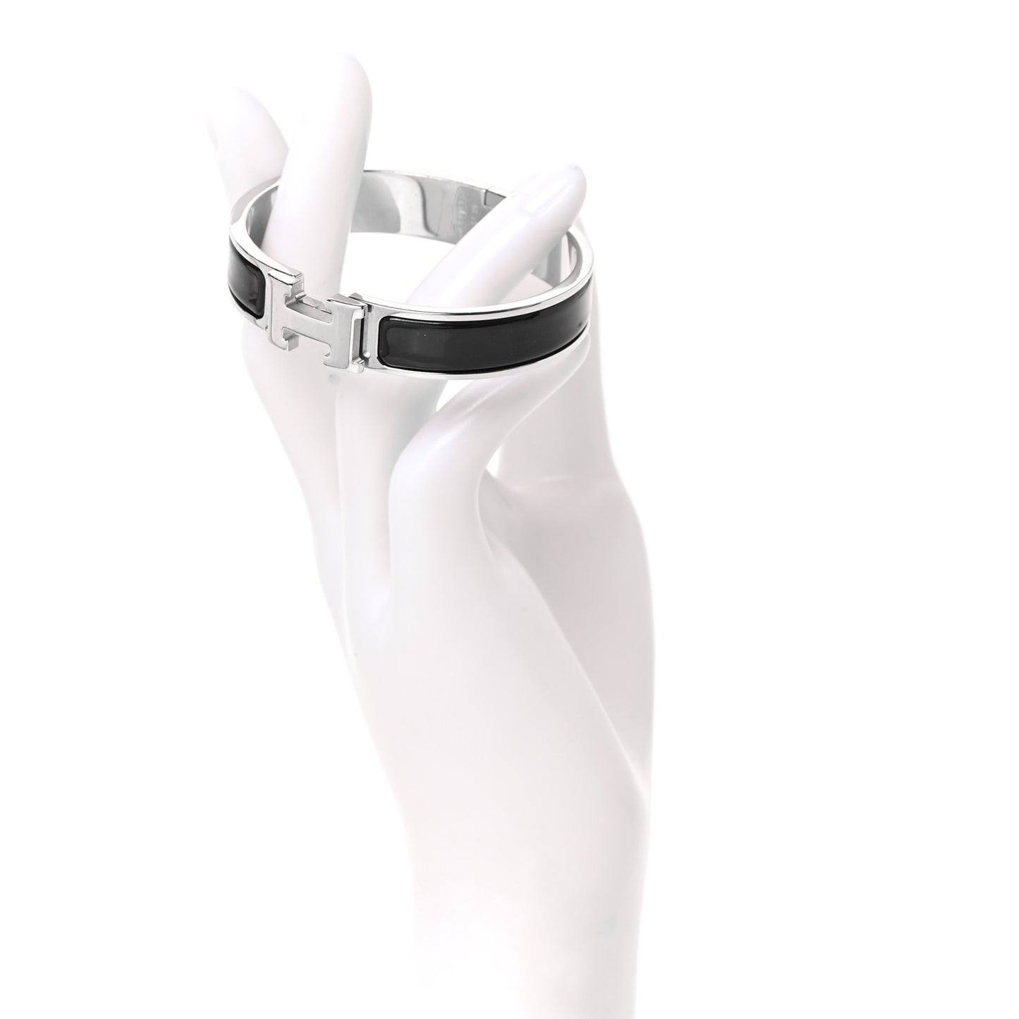 Enamel Narrow Clic Clac H Bracelet PM Black