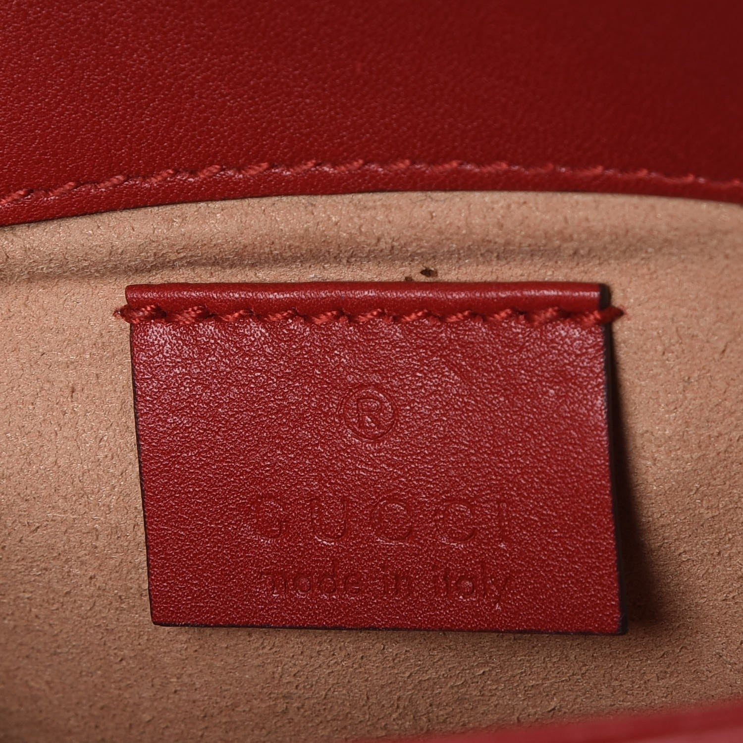 Gucci Calfskin Matelasse Super Mini GG Marmont Shoulder Bag Hibiscus Red 7 of 8