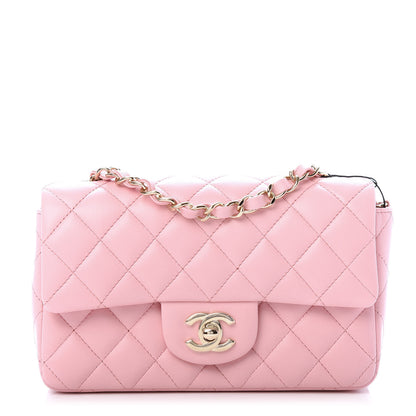 Chanel Lambskin Quilted Mini Rectangular Flap Pink 1 of 11