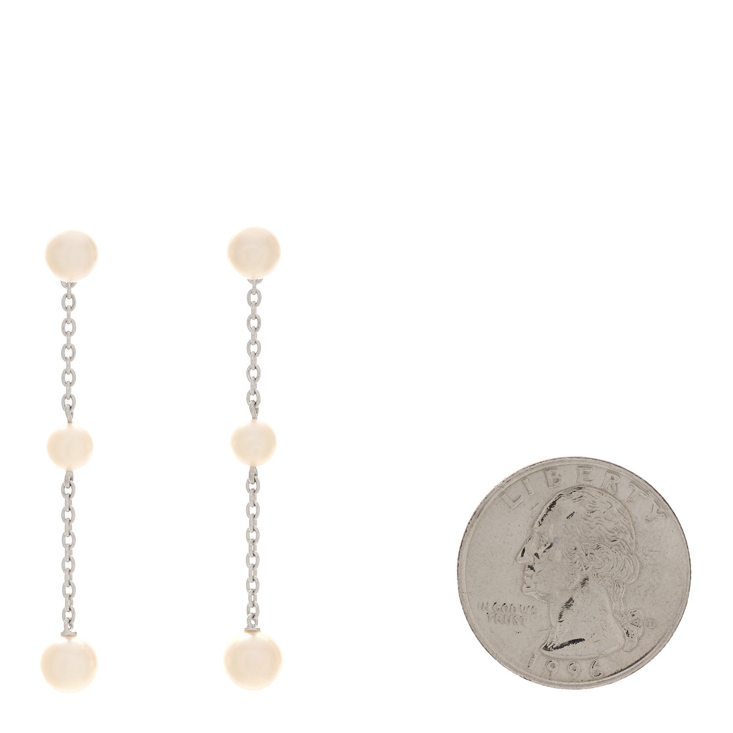 Mikimoto 18K White Gold Akoya Cultured Pearl 4.5-6.5mm Triple Drop Earrings 2 of 5