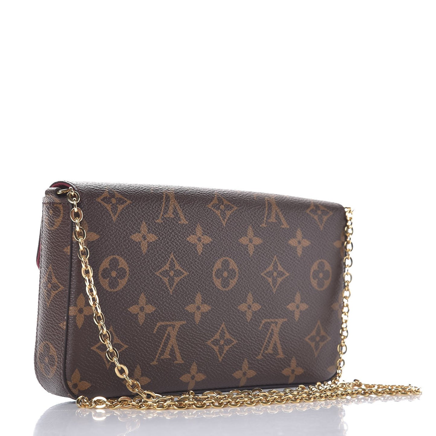 Monogram Pochette Felicie Chain Wallet Fuchsia