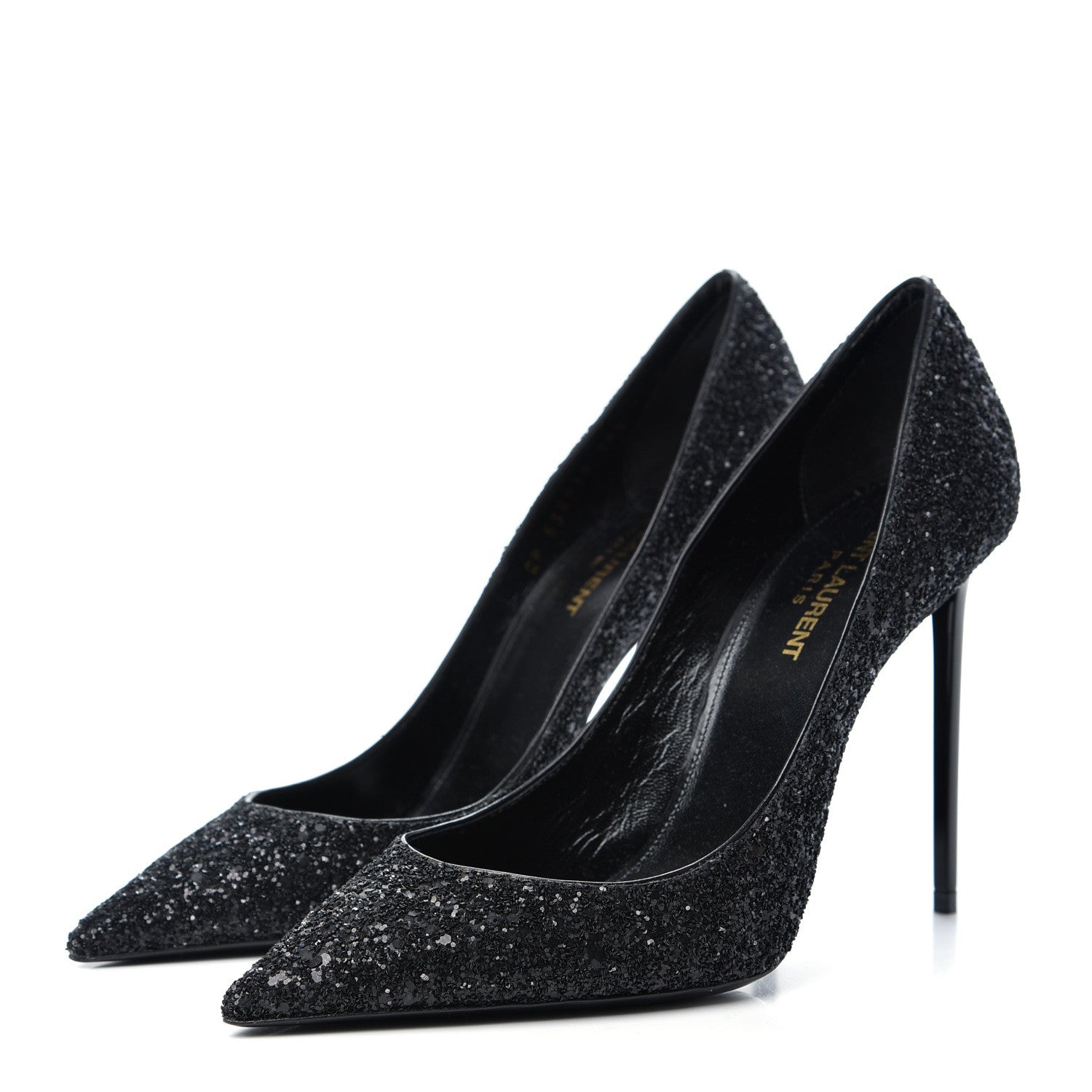 Saint Laurent Glitter Zoe 105 Pumps 38.5 Black 3 of 9