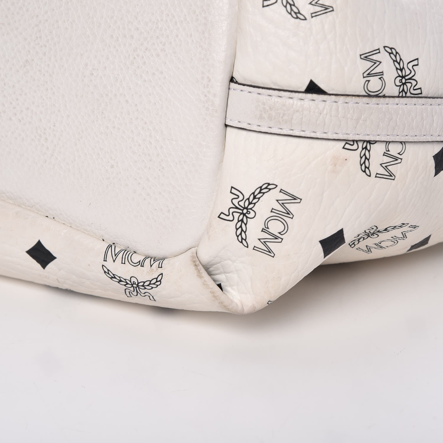 MCM Visetos Drawstring Bag White 18 of 21