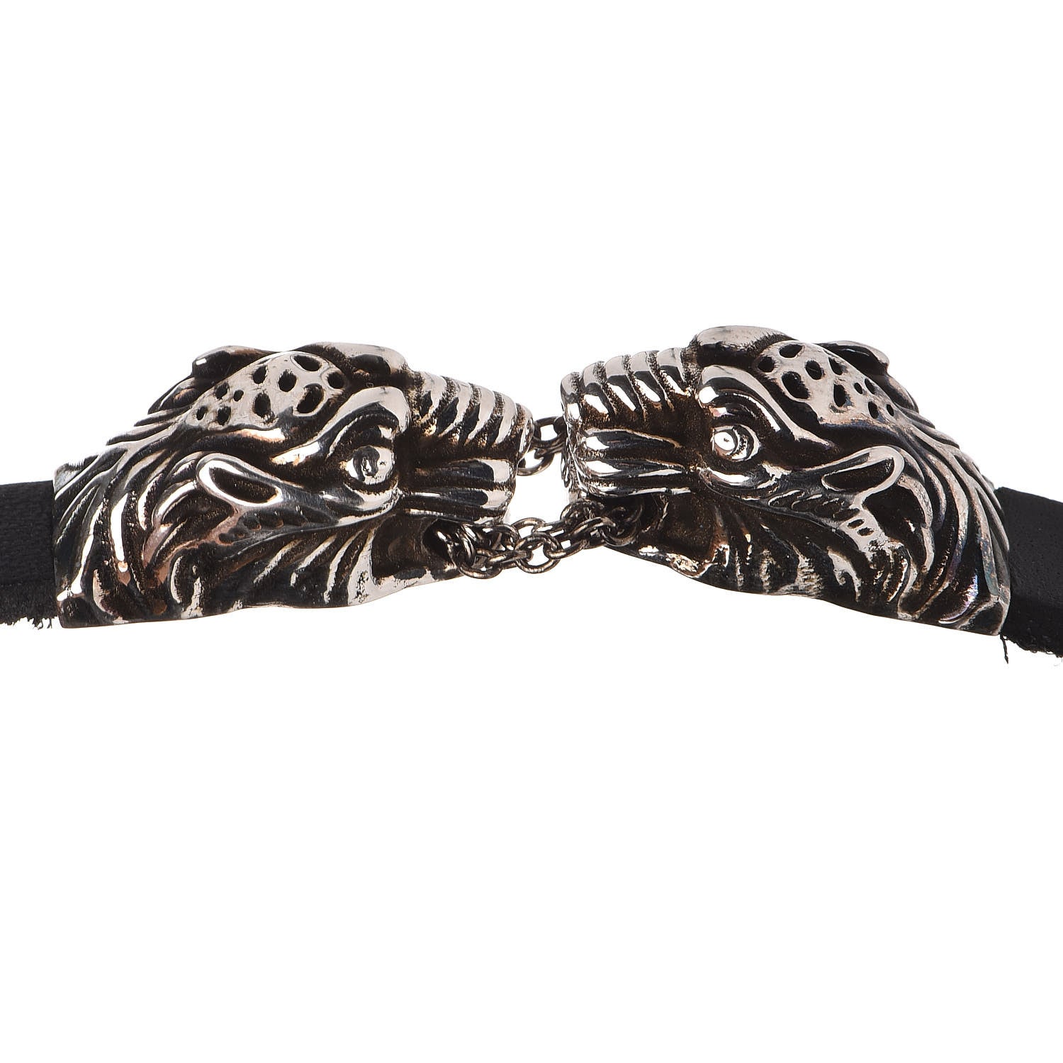 Gucci Sterling Silver Calfskin Tigers Head Choker 7 of 9