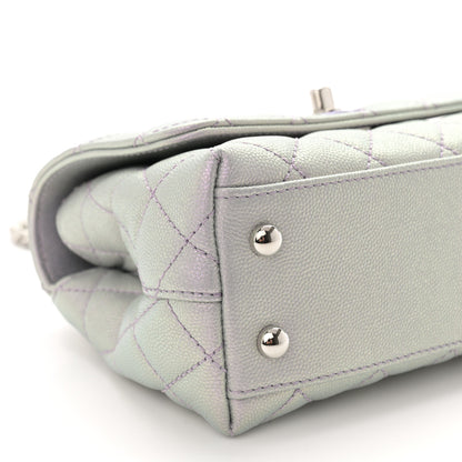 Chanel Iridescent Caviar Quilted Extra Mini Coco Handle Flap Purple 9 of 11
