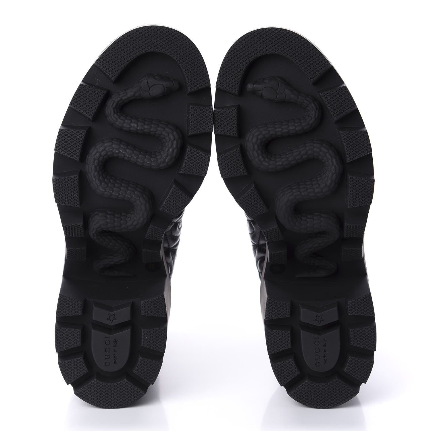 Gucci Calfskin Nappa Rhombus Quilted Trip Ankle Boots 40 Black 5 of 10