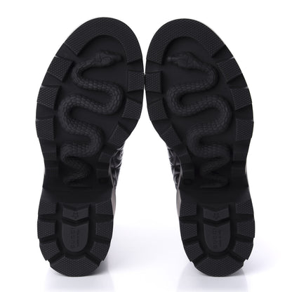 Gucci Calfskin Nappa Rhombus Quilted Trip Ankle Boots 40 Black 5 of 10
