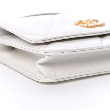 Chanel Goatskin Quilted 19 Wallet On Chain WOC White 9 of 12