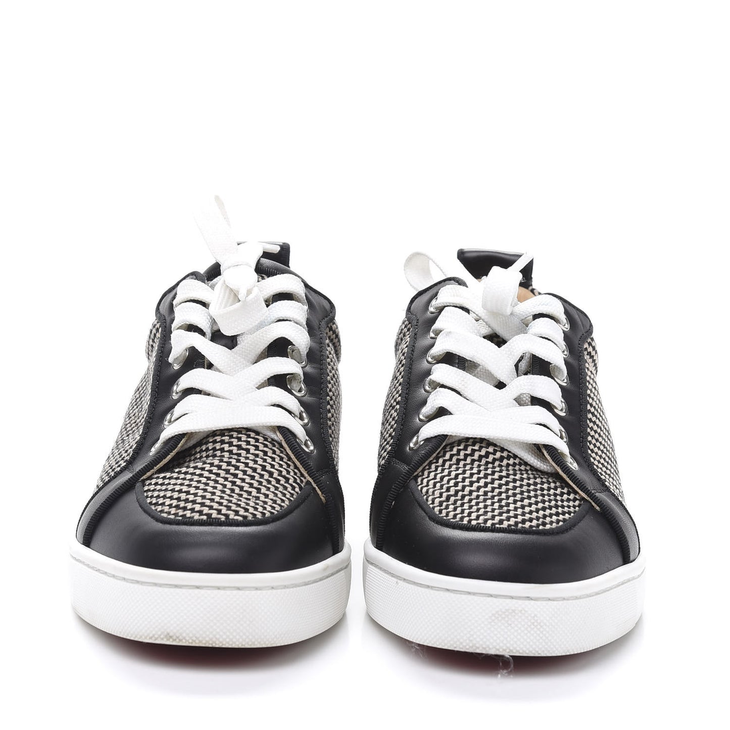 Calfskin Wool Zig Zag Womens Rantulow Orlato Flat Sneakers 39 Black White