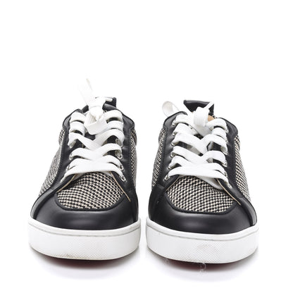 Christian Louboutin Calfskin Wool Zig Zag Womens Rantulow Orlato Flat Sneakers 39 Black White 2 of 8