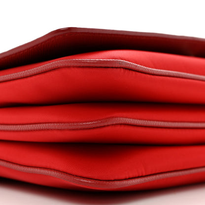 Prada Saffiano Tessuto Nylon Chain Shoulder Bag Rosso 9 of 13