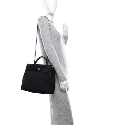 Hermes Toile Vache Calfskin Herbag 30 Black 2 of 13