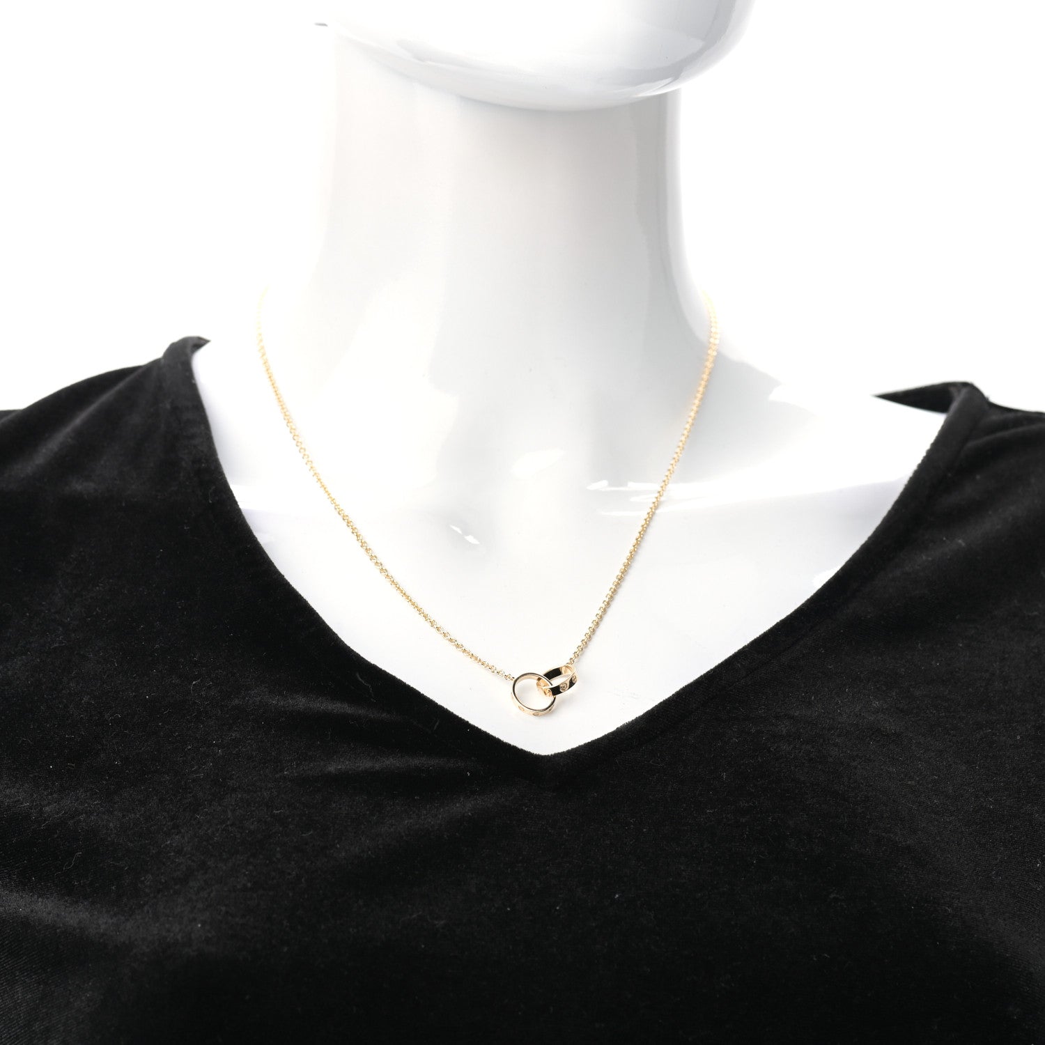 Cartier 18K Yellow Gold Interlocking LOVE Necklace 2 of 7