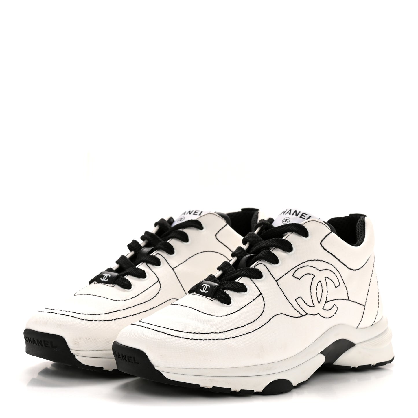 Cotton Womens CC Sneakers 37.5 White Black
